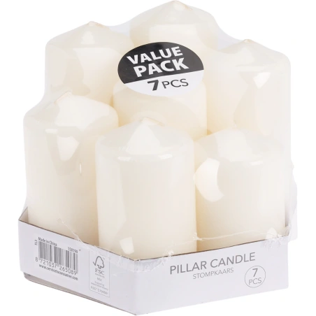 White color,  set of candles, 1 pack - 7 pcs.