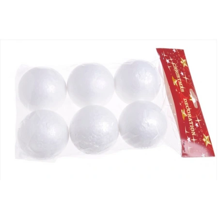 Polystyrene balls, 6.5 cm, 1 pack. - 6 pcs.