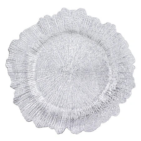 Plate, silver color, 35 cm