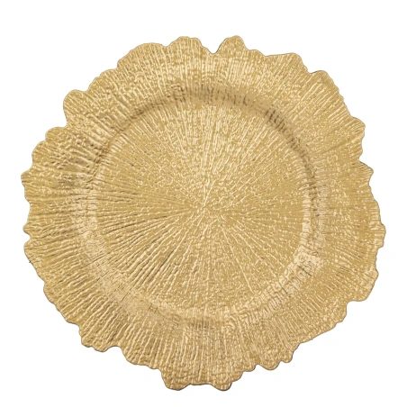 Plate, golden color, 35 cm