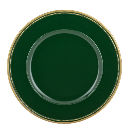 Plate, 33 cm, green and gold