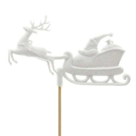 Rudolph and Santa 14×7 cm on a 50 cm stick