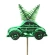 Christmas car "Lech", 10 cm on a 50 cm stick, green color