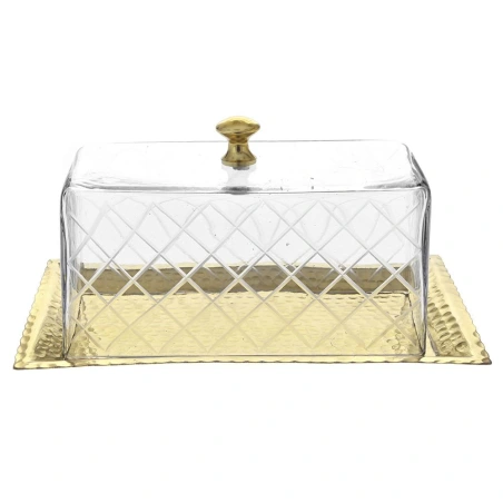 Tray with glass cover, 32×18×17 cm