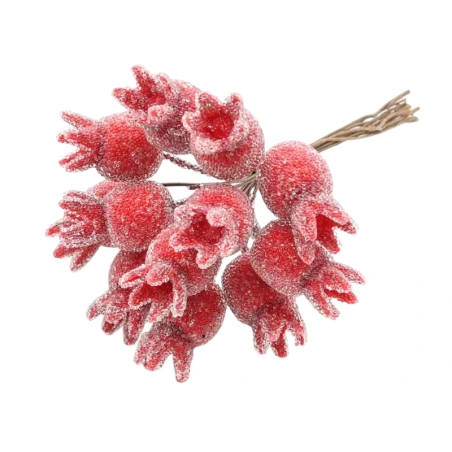 Snow covered berry branch, 12 cm