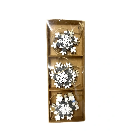 Hanging decorations "Snowflakes", 5×5 cm, 1 pack. - 6 pcs.