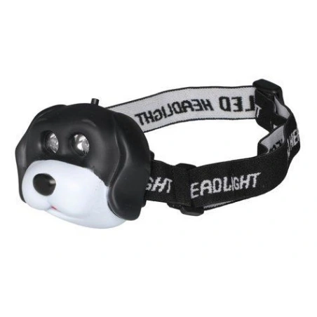 Children's headlamp with a black puppy