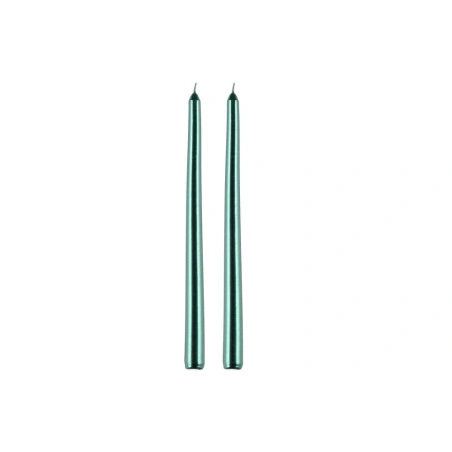 Table candle, 30 cm, green, 1 pack. - 2 pcs.