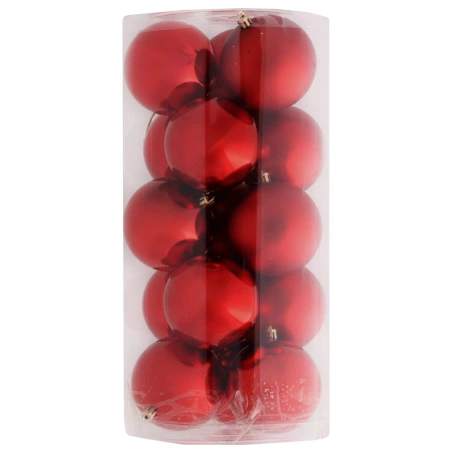 Christmas toys, red, 1 pack. - 15 pcs.