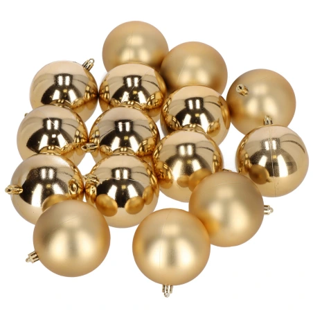 Christmas toys, golden, 1 pack. - 15 pcs.