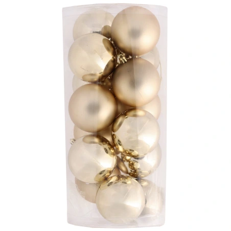 Christmas toys, champagne color, 1 pack. - 15 pcs.