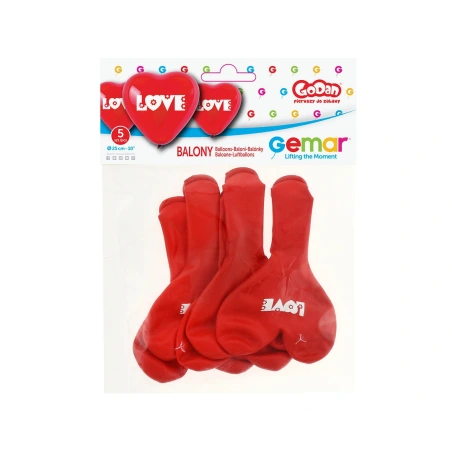 Balloons „Love“, 1 pack. - 5 pcs., 25 cm