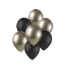 Balloons, 30 cm, prosecco & black, 1 pack. - 7 pcs.