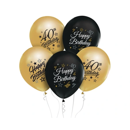 Balloons „Happy 40th Birthday“, 1 pack. - 40 pcs., 30 cm