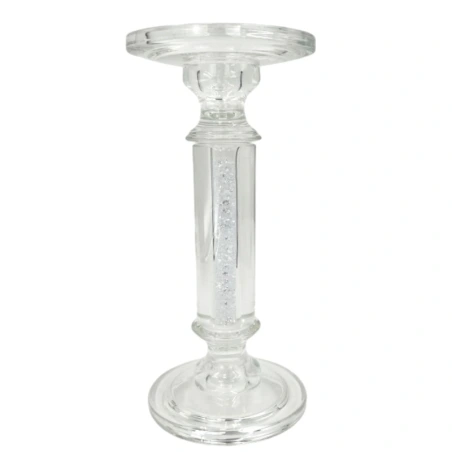 Glass candle holder, 10×27 cm