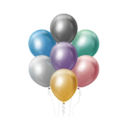 Balloons, various platinum colours, 30 cm, 1 pack. - 7 pcs.