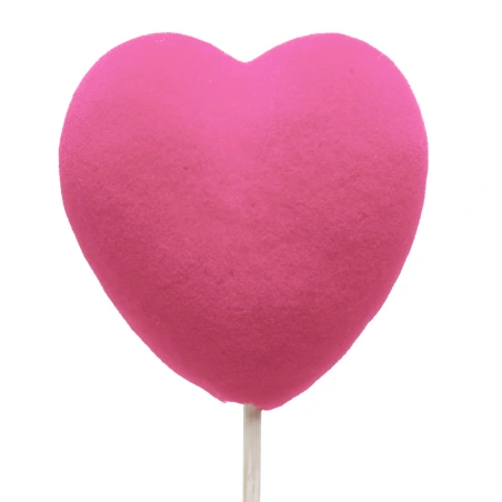 Heart, 12 cm on a 50 cm stick, pink