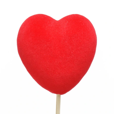 Heart, 8 cm on a 50 cm stick, red