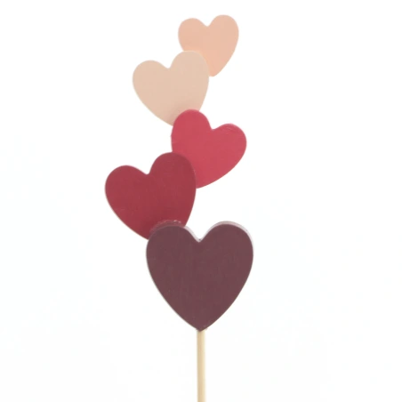 Hearts, 9 cm, on a 50 cm stick