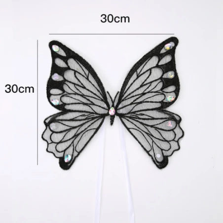 Butterfly with lights, 30×30 cm, black color