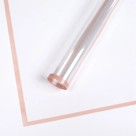 Wrapping paper, 58×58 cm, transparent with light pink border, 1 pack. - 20 sheets