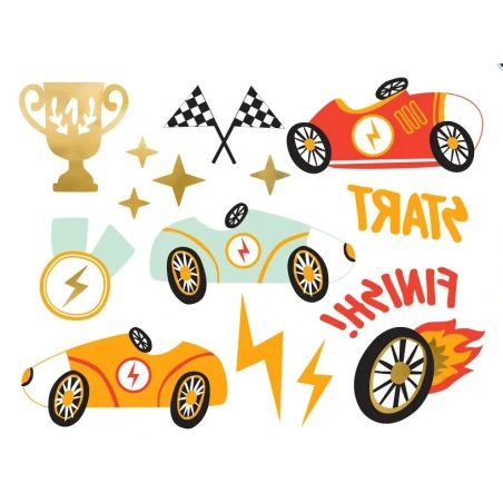 Temporary tattoos Cars, mix (1 pkt / 11 pc.)