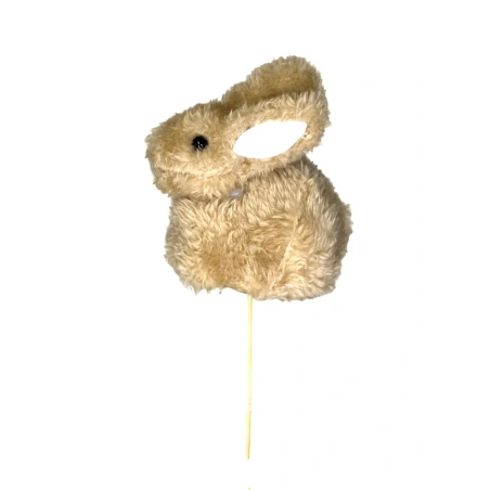 Bunny, 9×10 cm on a 17 cm stick, light brown