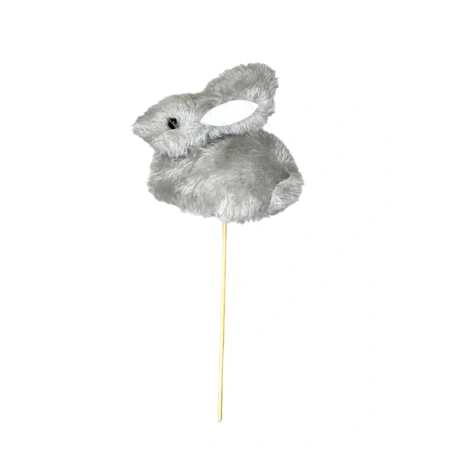 Bunny, 9×10 cm on a 17 cm stick, light gray color