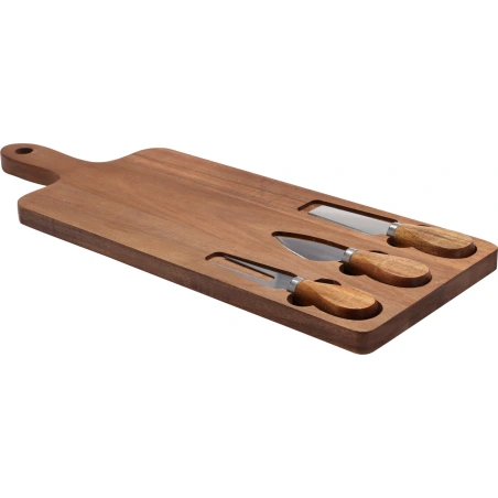 Cheese serving tray with 3 tools, 42×15.5×2 cm