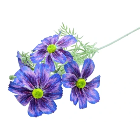 Bouquet of artificial cosmeia, purple-blue, 60 cm