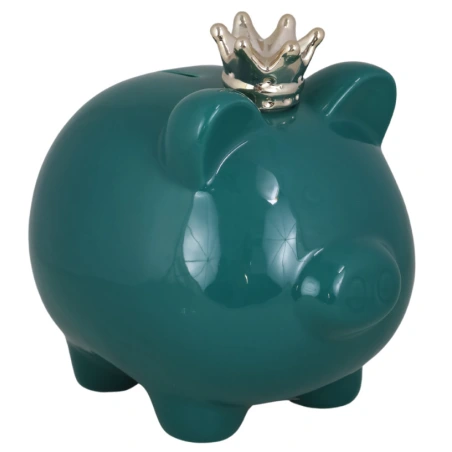 Pig money box, 14×12×15 cm, green