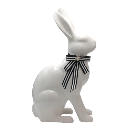 Ceramic bunny, 27×19.5×46.6 cm, white