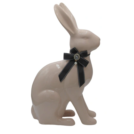 Ceramic bunny, 27×19.5×46.6 cm, beige