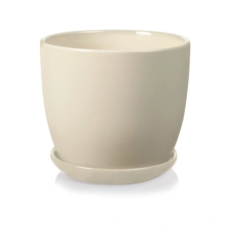 Flowerpot, 16×17 cm, cream color