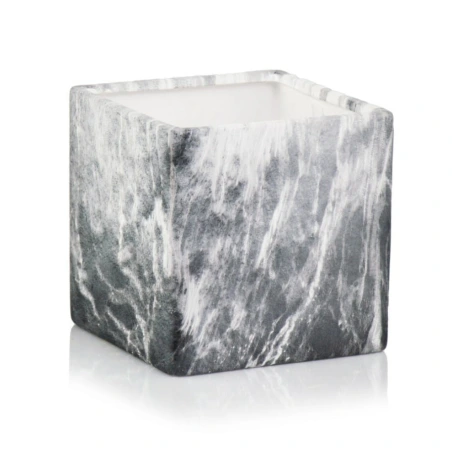 Flowerpot, 13x13 cm, marble color, square