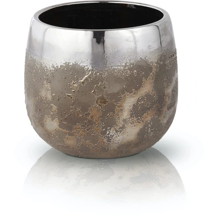 Flowerpot "MOON", 15×13 cm, silver-brown