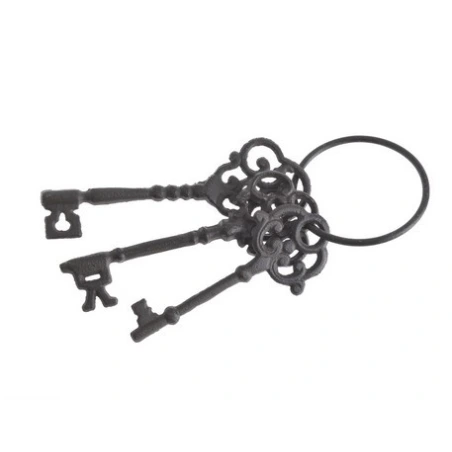 Decorative keys, 13×16 cm, dark brown, 1 set - 3 pcs.
