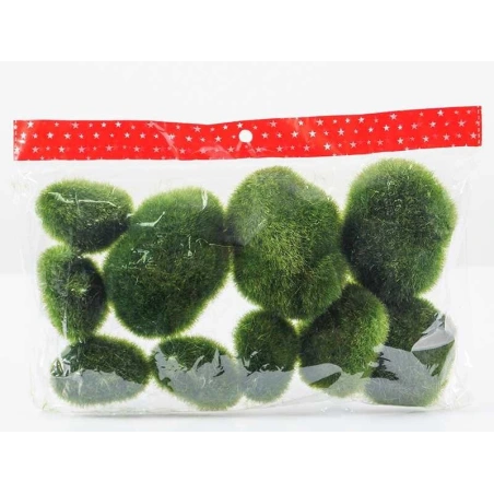 Artificial Moss Stones, 1 pack. - 10 pcs., 4-9 cm