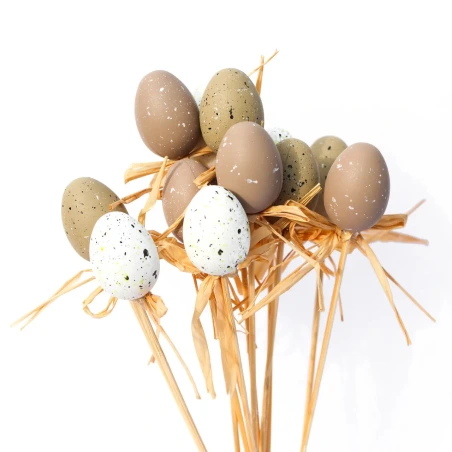 Easter Eggs 3 cm on a 20 cm stick, 1 pack. - 12 pcs.