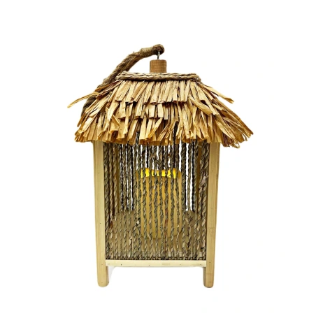 Wicker lantern, 17×17×30.5 cm