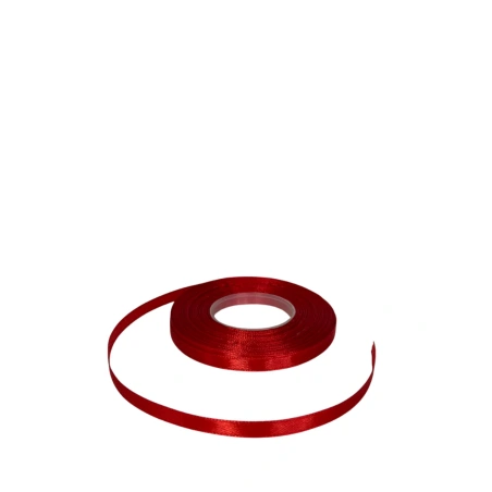 Single-sided satin ribbon, red color