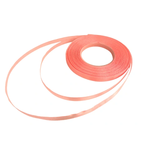 Single-sided satin ribbon, light coral color