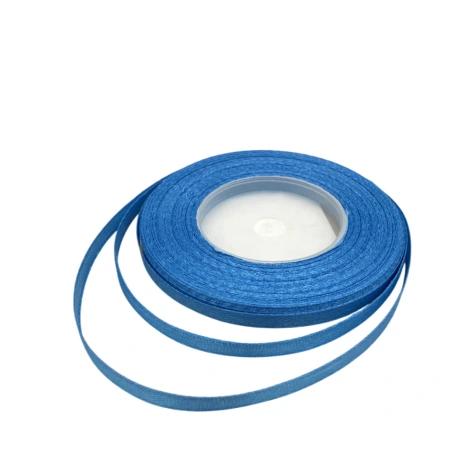Single-sided satin ribbon, blue
