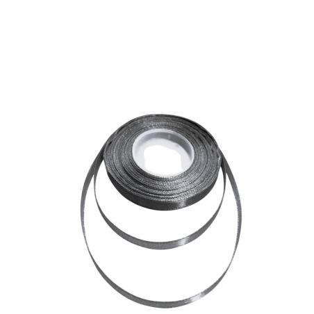Single-sided satin ribbon, dark gray