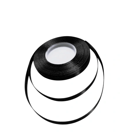 Single-sided satin ribbon, black