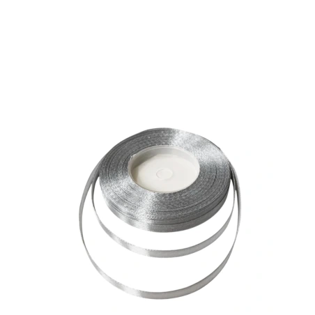 Single-sided satin ribbon, light gray