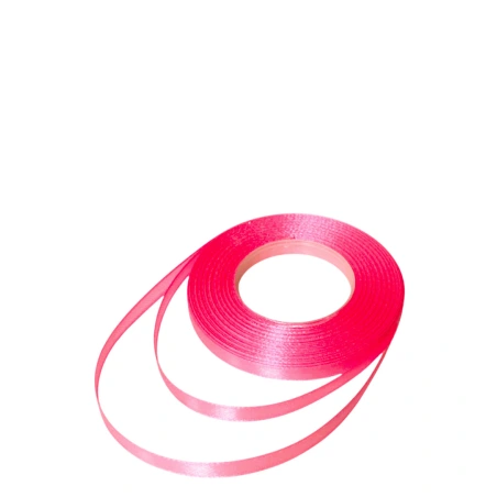 Single-sided satin ribbon, light pink neon color