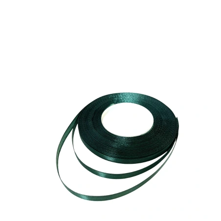 Single-sided satin ribbon, dark green