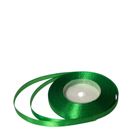 Single-sided satin ribbon, green