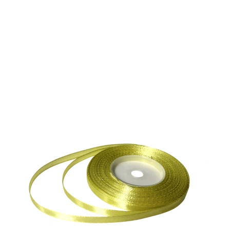 Single-sided satin ribbon, lime color